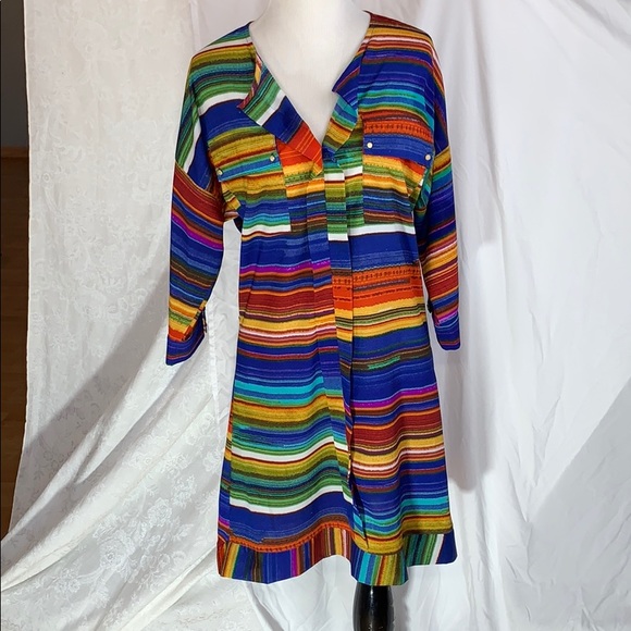 ✓ T-bags Los Angeles EUC dress striped small blue - Picture 2 of 16